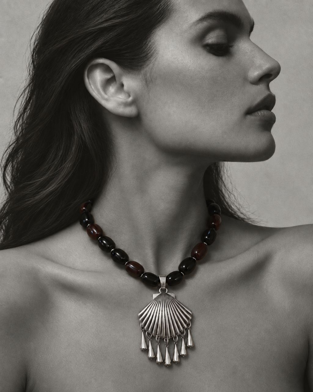 Todos Santos Silver Shell Necklace