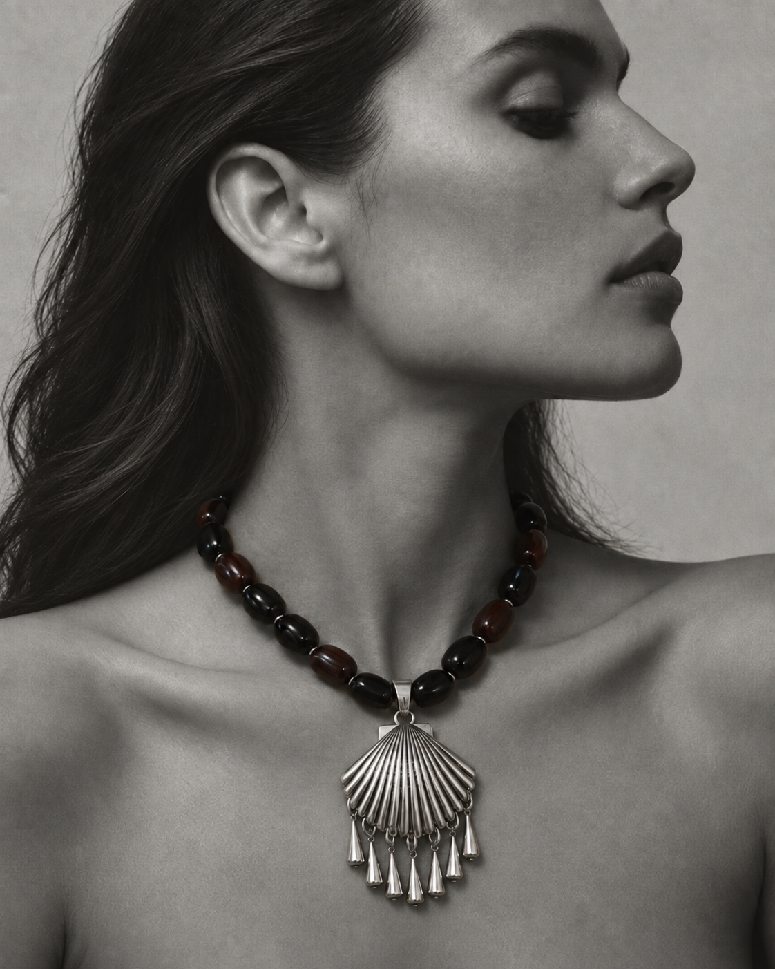 Todos Santos Silver Shell Necklace