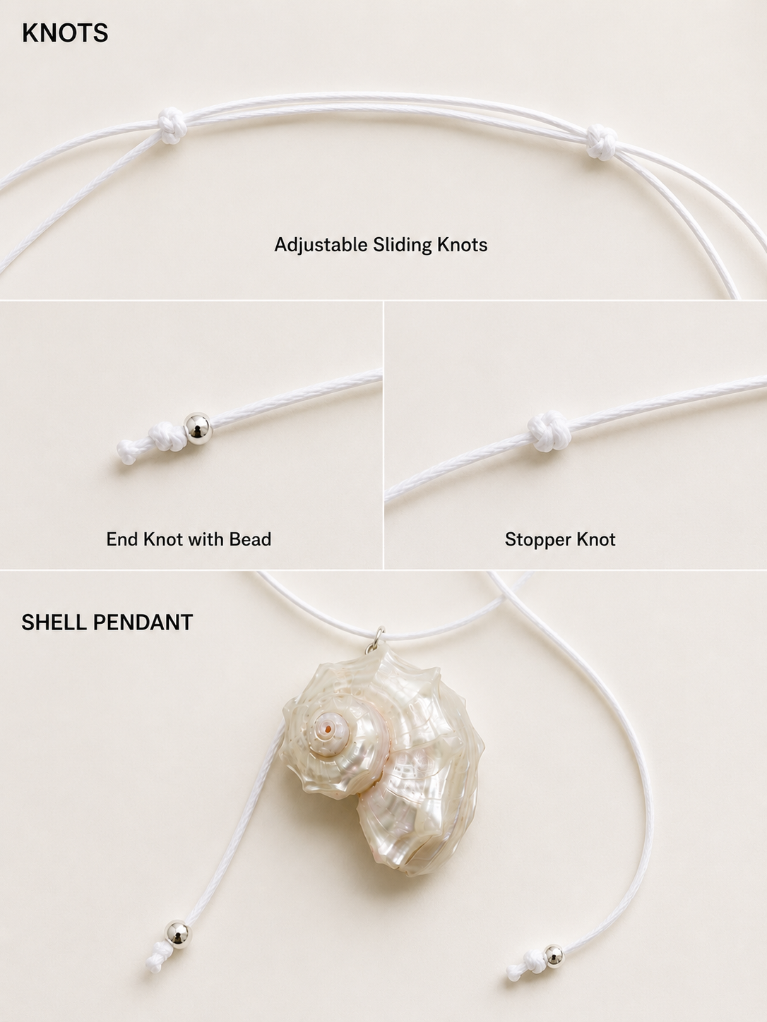 Cassis shell wrap necklace