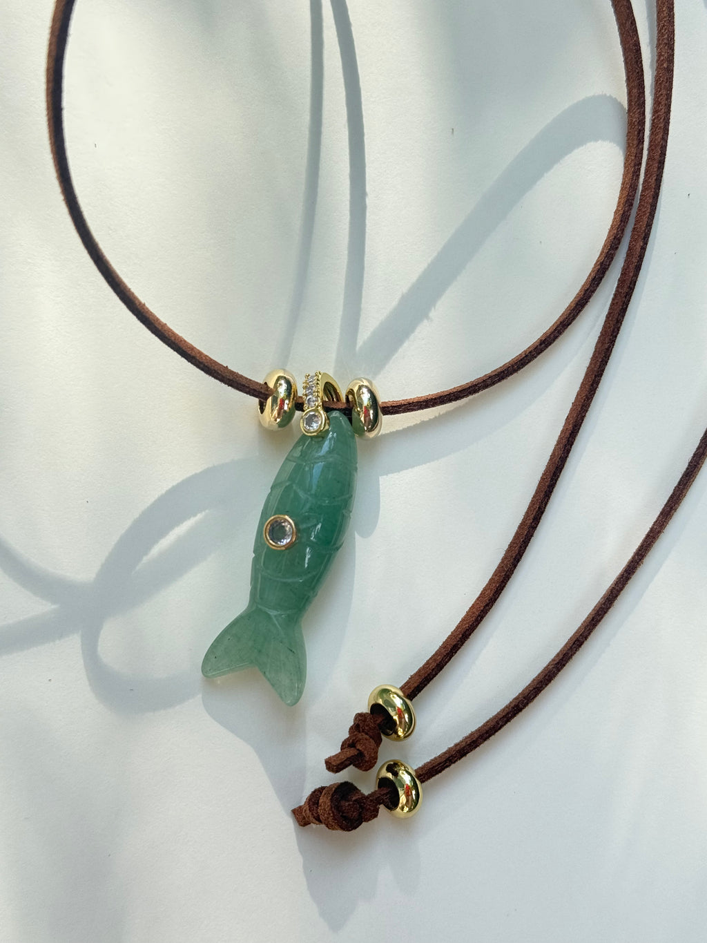 Formentera Verde Fish Wrap Necklace