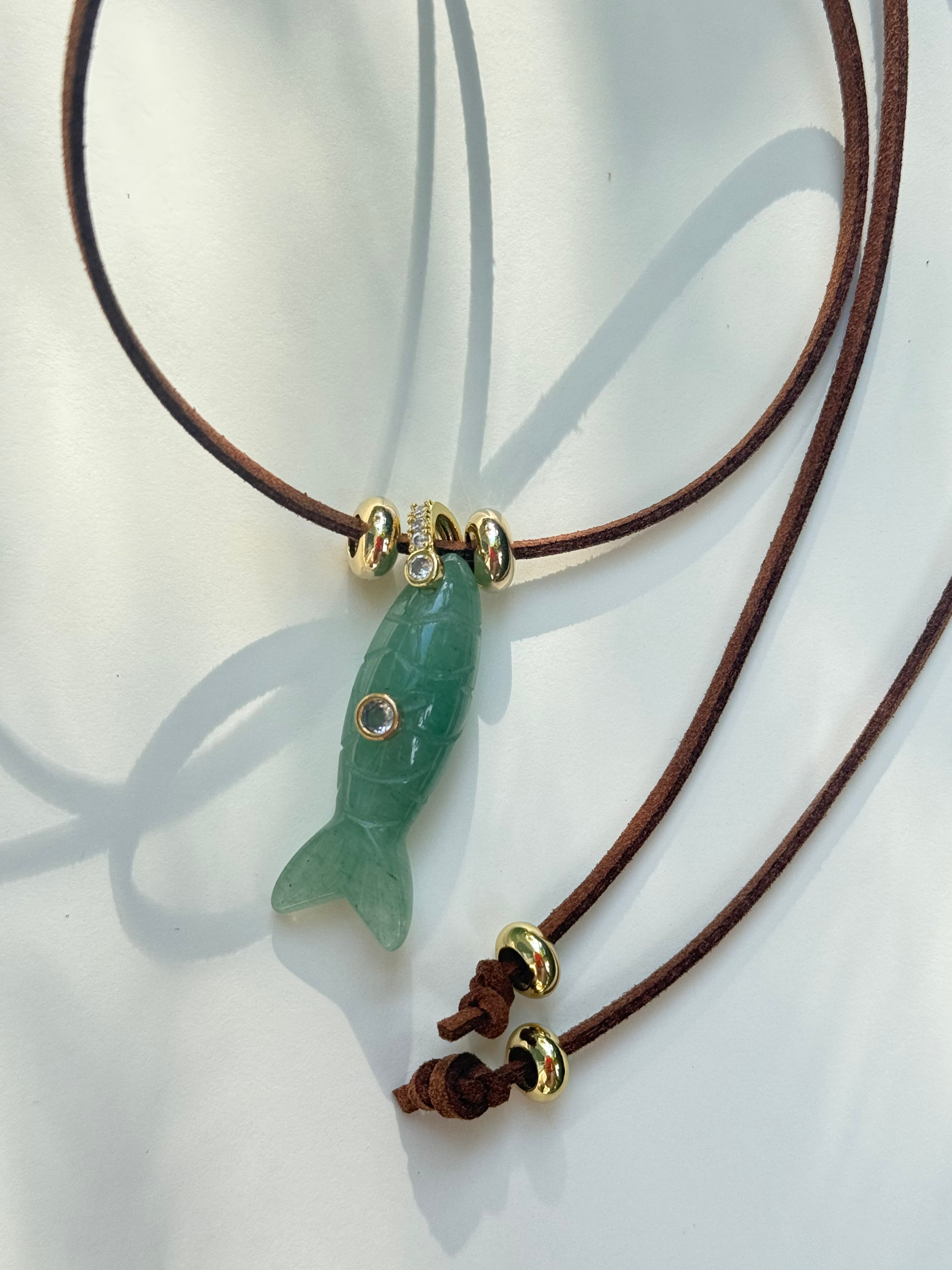 Formentera Verde Fish Wrap Necklace