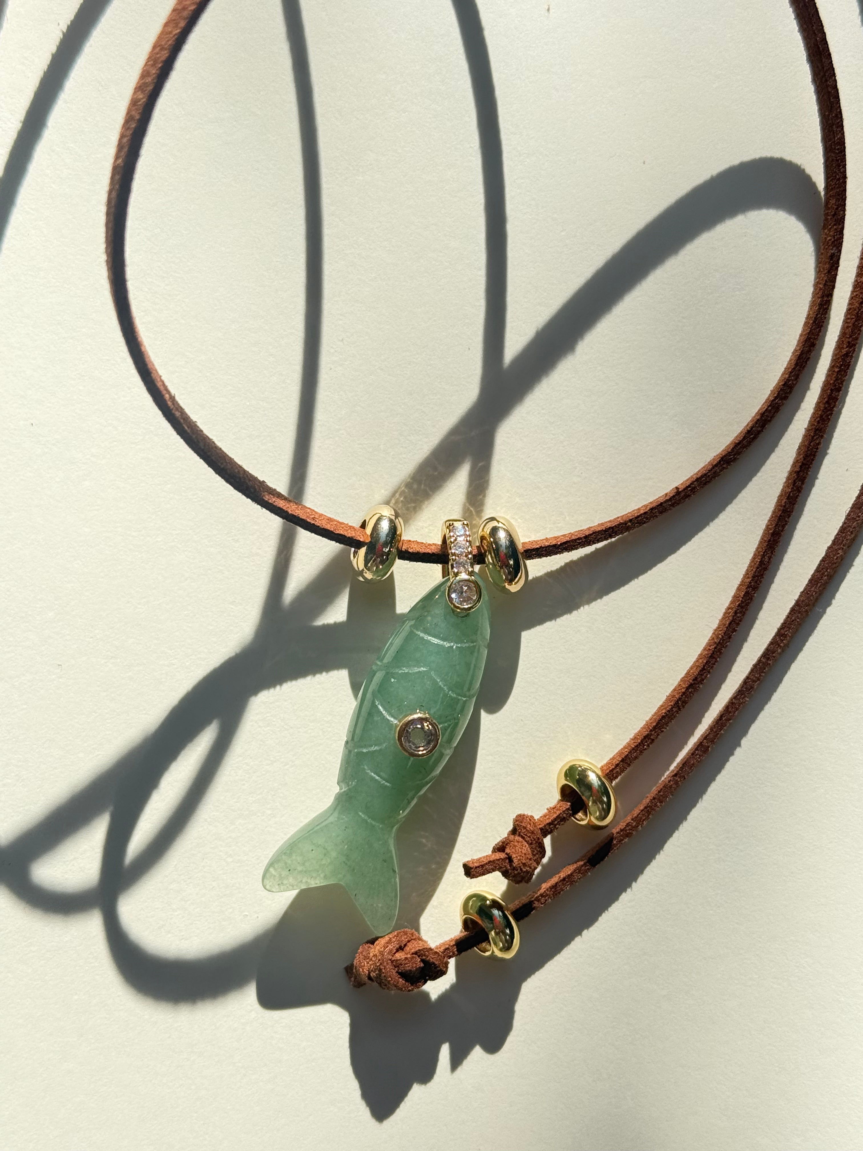 Formentera Verde Fish Wrap Necklace