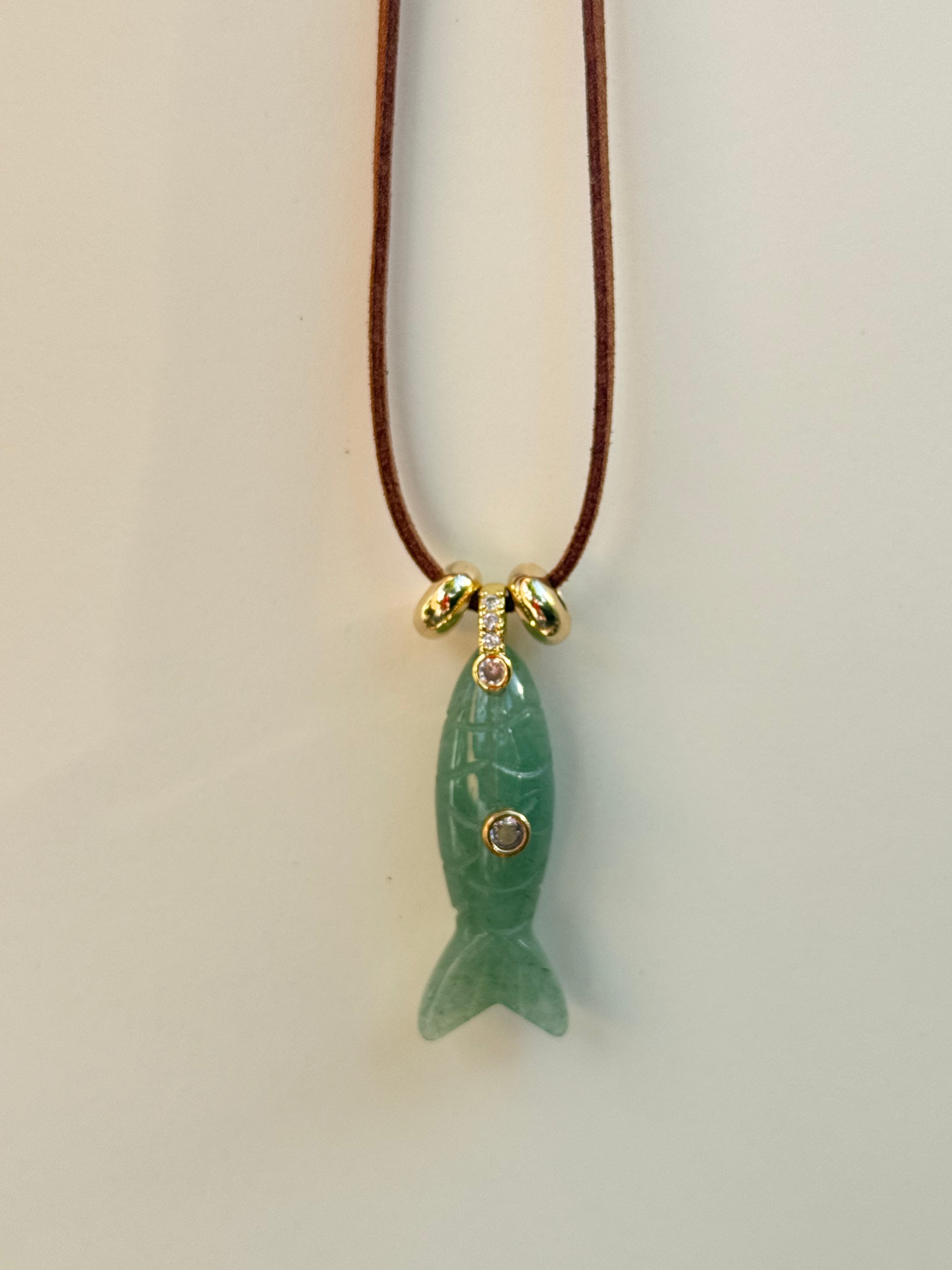 Formentera Verde Fish Wrap Necklace