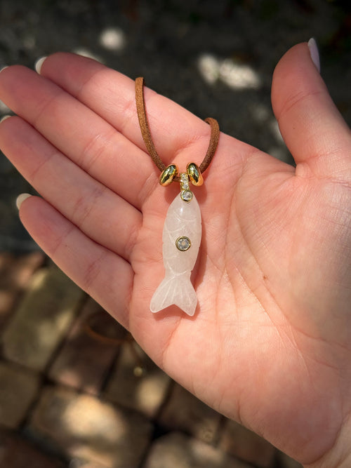 Formentera Blanc Fish Wrap Necklace